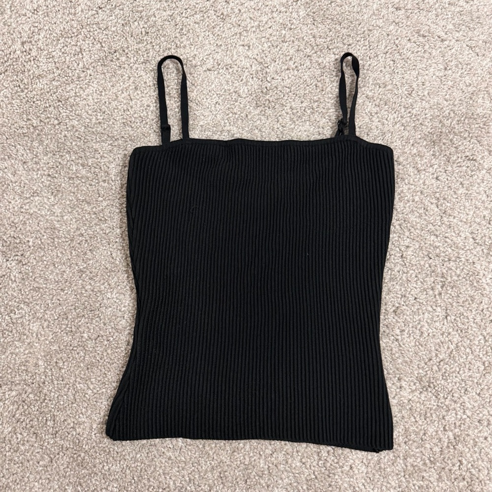 Love Tree Classic Black Ribbed Tank Top